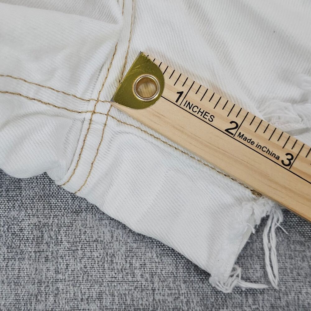 Hollister Jean Shorts Womens Size 29 White Casual Denim High Rise Ripped Frayed - Picture 11 of 12
